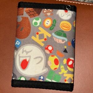 Super Mario Bros. Vintage Velcro & canvas black wallet. For boys. NWOT